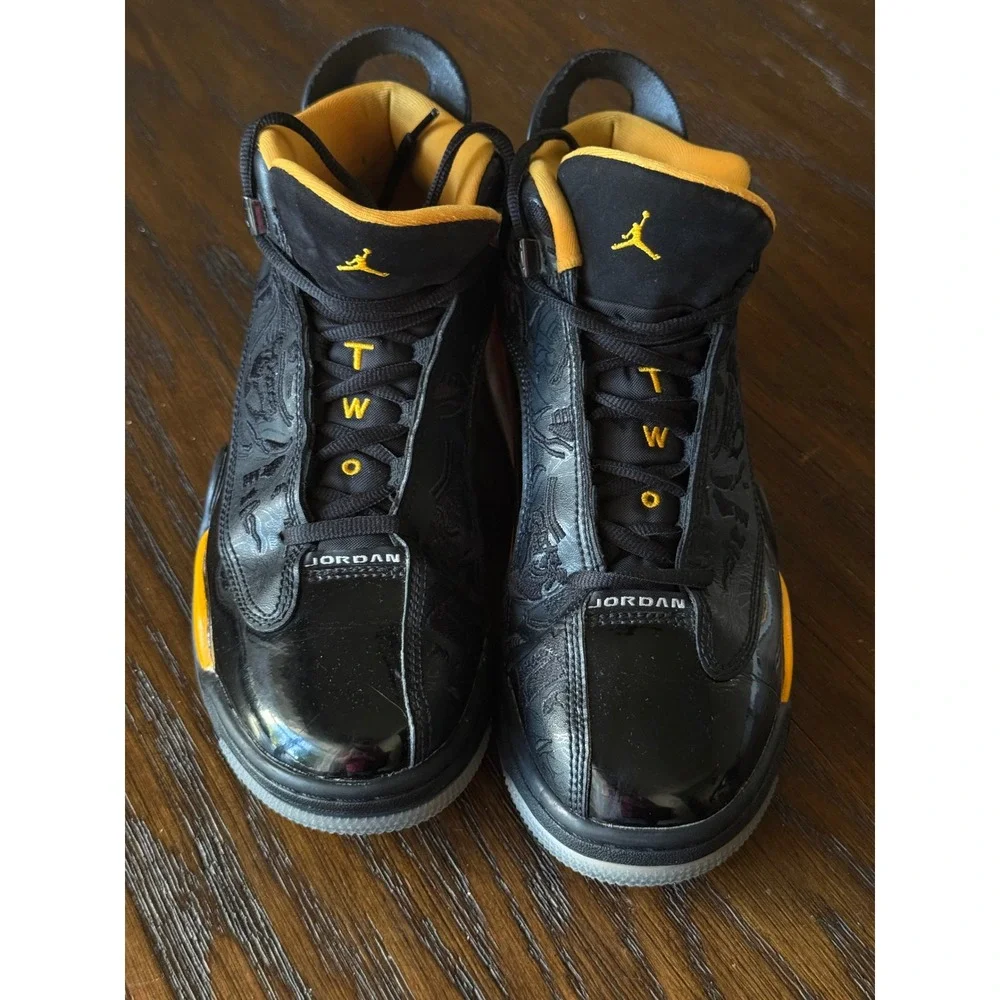 Jordan Dub Zero Kids‎ 6Y Black Taxi Yellow Excellent Laser Etched DV1360-017